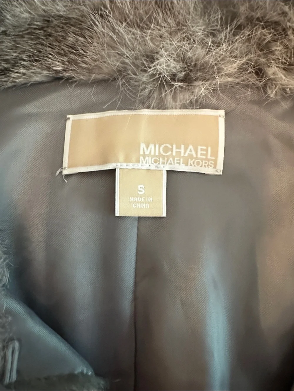 Michael Kors Gray REAL rabbit Fur Vest